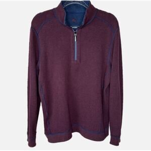 Tommy Bahama Reversible 1/4 Zip Collared Pull Over Shirt